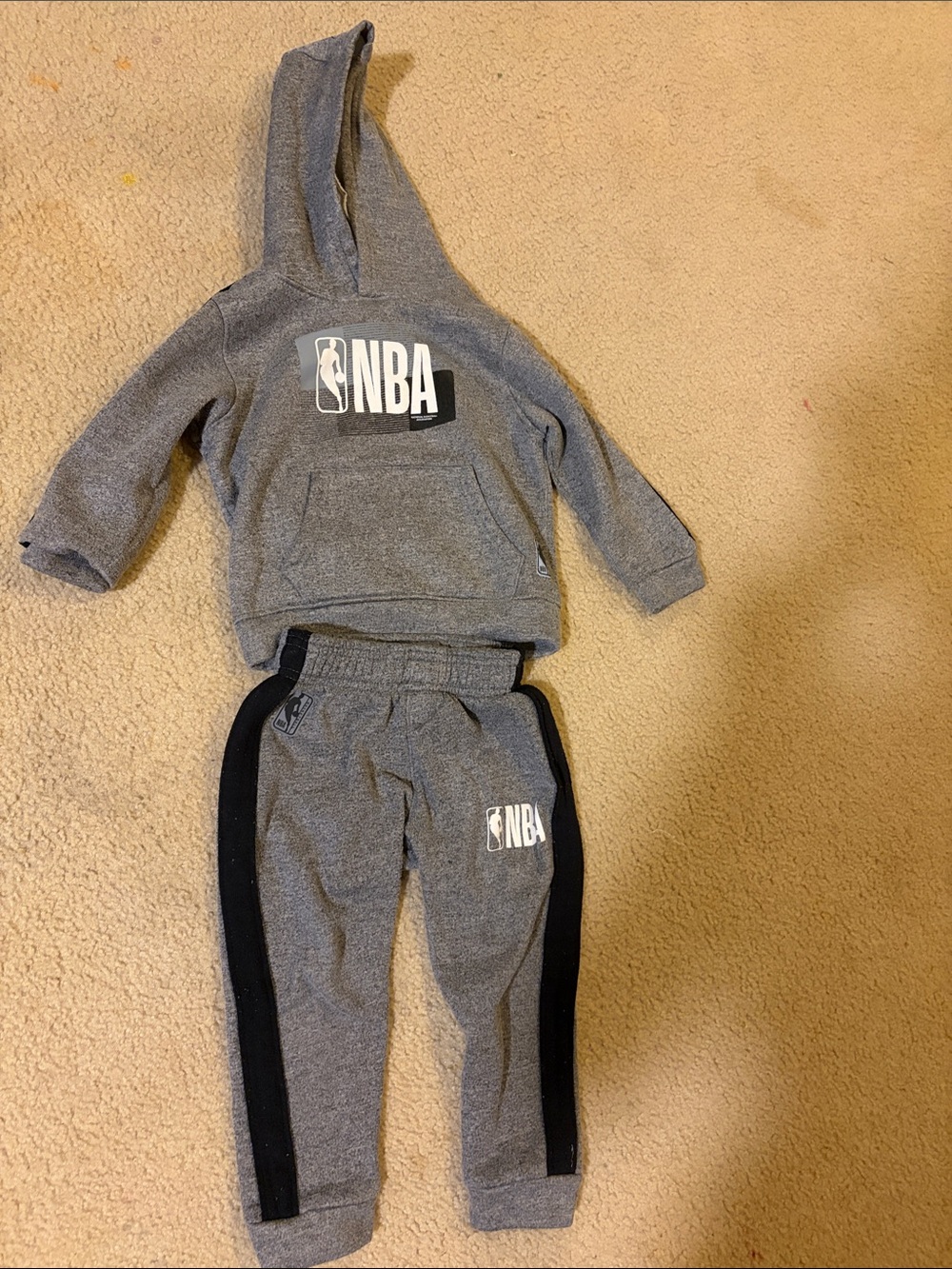 NBA Kids Grey and Black Jogger Sweatpants Set